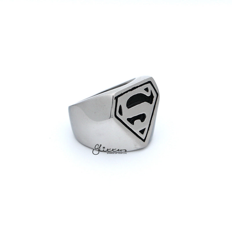 Stainless Steel Glossy Superman Casting Men's Rings-Jewellery, Men's Jewellery, Men's Rings, Rings, Stainless Steel, Stainless Steel Rings-SR0191_800-03-Glitters