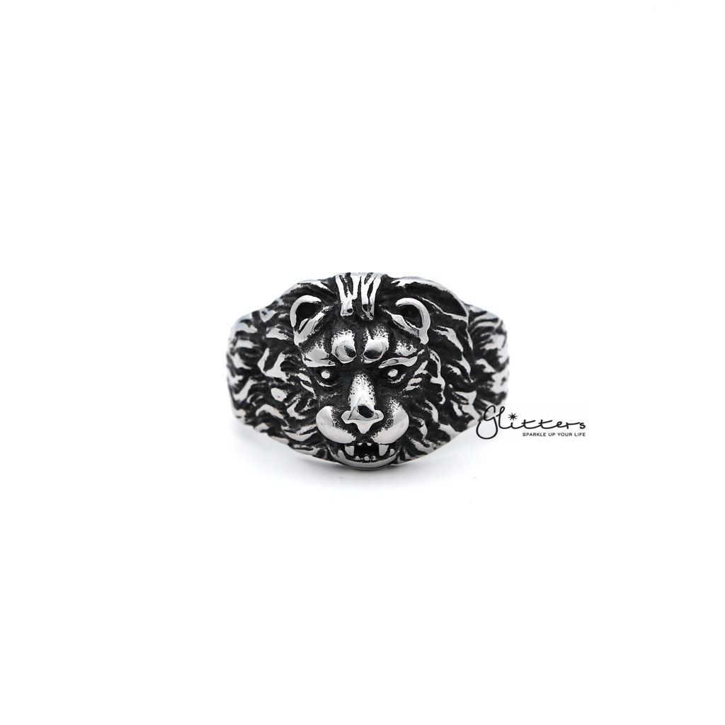 Men's Antiqued Stainless Steel Gothic Lion Heart Casting Rings-Jewellery, Men's Jewellery, Men's Rings, Rings, Stainless Steel, Stainless Steel Rings-SR0193_1000-01-Glitters