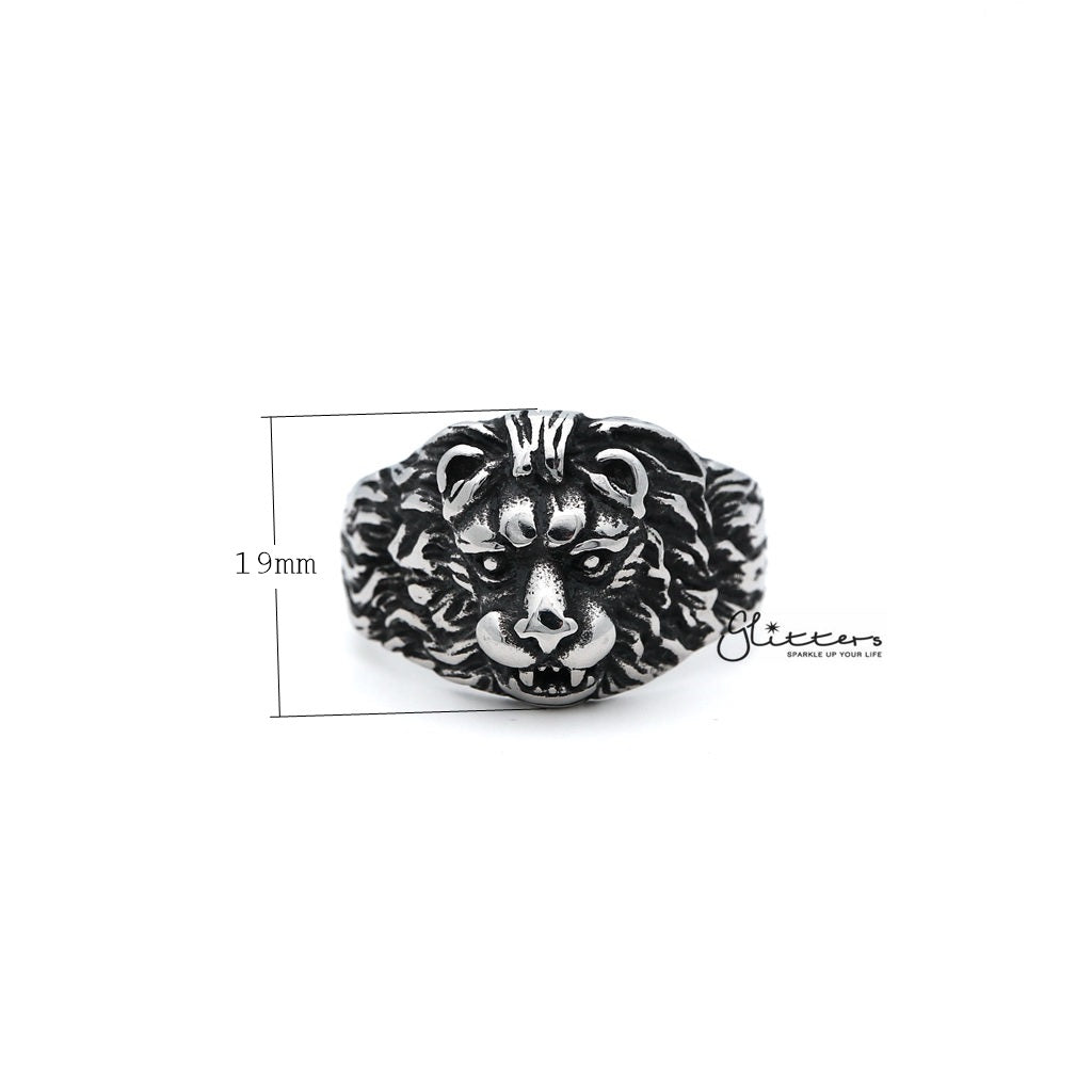 Men's Antiqued Stainless Steel Gothic Lion Heart Casting Rings-Jewellery, Men's Jewellery, Men's Rings, Rings, Stainless Steel, Stainless Steel Rings-SR0193_1000-01_New-Glitters