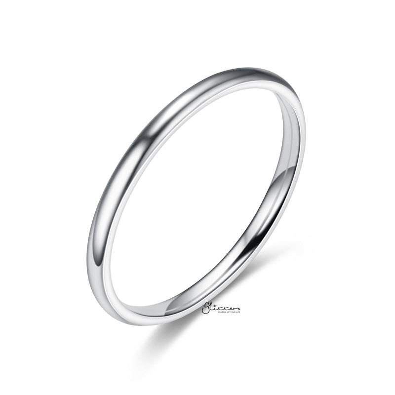 Stainless Steel 2mm Wide Glossy Mirror Polished Plain Band Ring-Jewellery, Men's Rings, Plain Band, Rings, Stainless Steel, Stainless Steel Rings, Women's Jewellery, Women's Rings-SR0276-1-800-Glitters