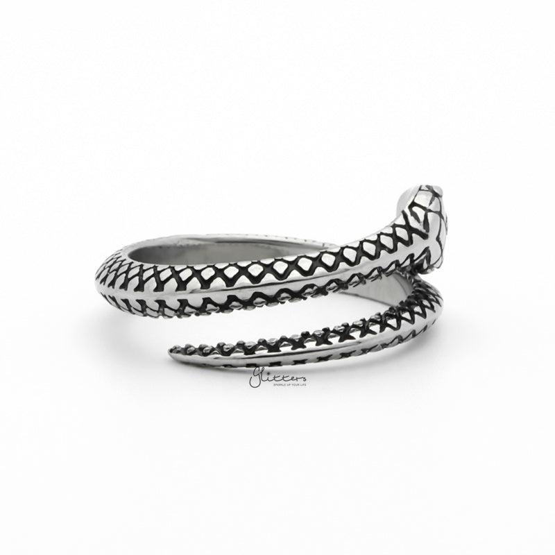 Stainless Steel Snake Ring - Silver-Jewellery, Men's Jewellery, Men's Rings, Rings, Stainless Steel, Stainless Steel Rings, Women's Rings-SR0284-2_800-Glitters