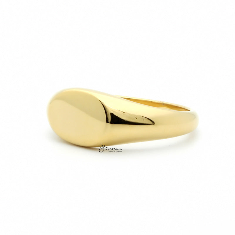 Stainless Steel Oval Signet Ring - Gold-Jewellery, Men's Jewellery, Men's Rings, Rings, Stainless Steel, Stainless Steel Rings, Women's Rings-SR0288-1_1-Glitters