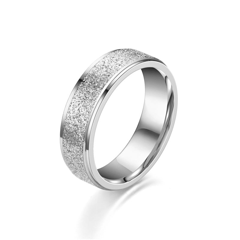 Stainless Steel Sandblasted Finish Band Ring - Silver-Jewellery, Men's Jewellery, Men's Rings, Rings, Stainless Steel, Stainless Steel Rings-SR0292-2-Glitters