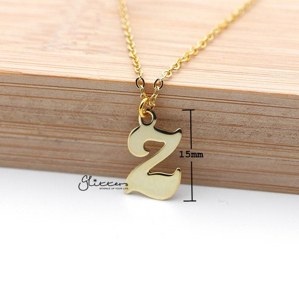 Personalized 24K Gold Plated over Sterling Silver Alphabet Necklace-Font 3-Alphabet Necklace, Personalized-SSP0012_F3_New-Glitters