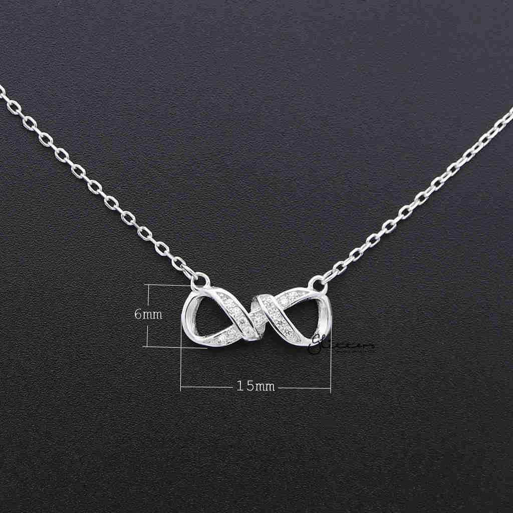 Sterling Silver C.Z Infinity Women's Necklace with 43cm Chain-Cubic Zirconia, Jewellery, Necklaces, Sterling Silver Necklaces, Women's Jewellery, Women's Necklace-SSP0123_1000-03_New_41117fb5-7077-4a46-93ae-612ab751f339-Glitters