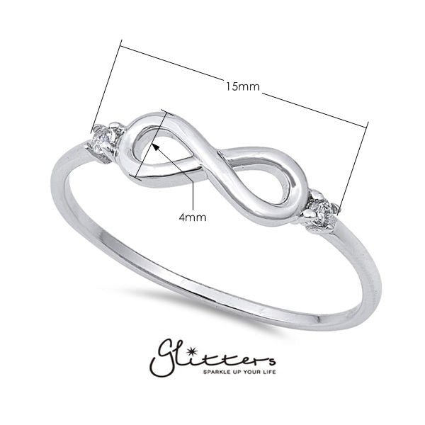 Sterling Silver Infinity Ring with Cubic Zirconia-Cubic Zirconia, Jewellery, Rings, Sterling Silver Rings, Women's Jewellery, Women's Rings-SSR0002-2_New-Glitters