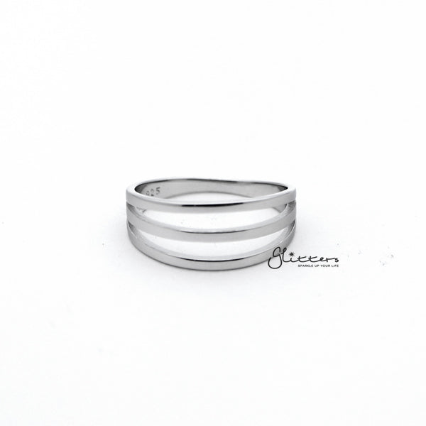 Sterling Silver 3 Lines Women's Rings-Jewellery, Rings, Sterling Silver Rings, Women's Jewellery, Women's Rings-SSR0038_01-Glitters