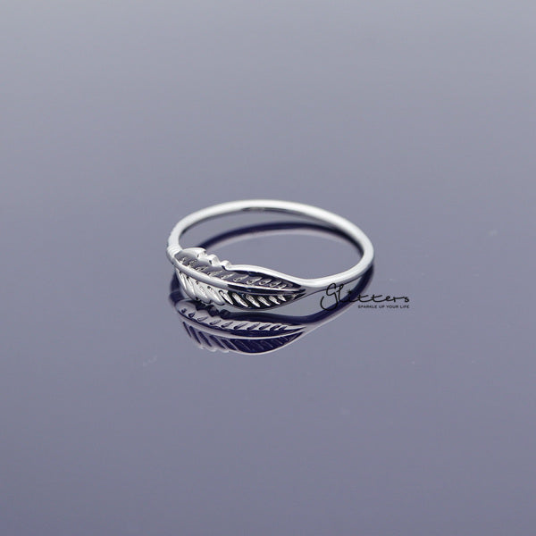 Sterling Silver Feather Women's Rings-Jewellery, Rings, Sterling Silver Rings, Women's Jewellery, Women's Rings-SSR0040_02-Glitters