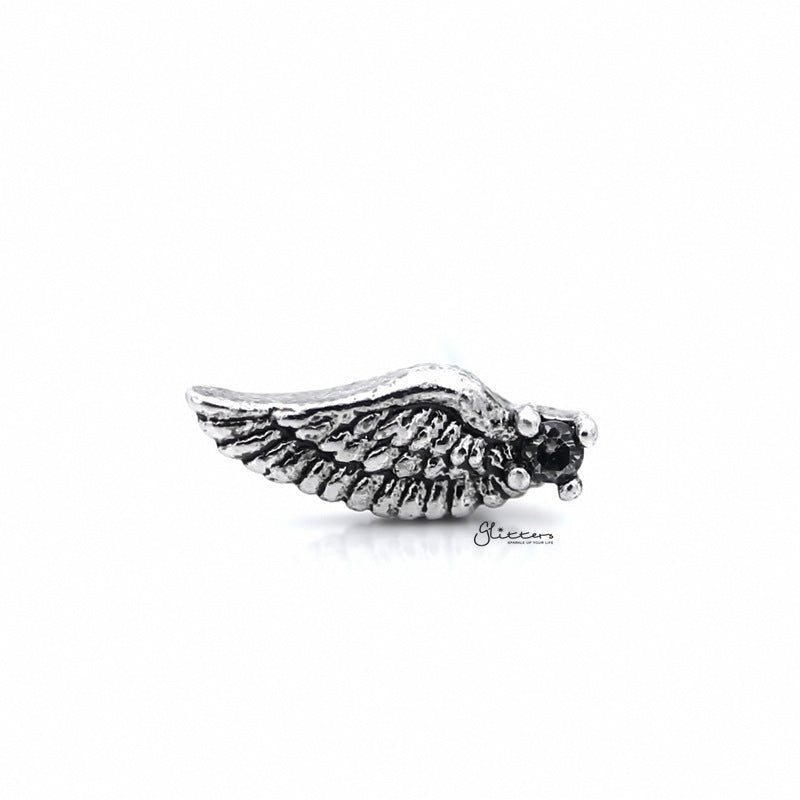 Angel Wing with C.Z Tragus Cartilage Earring Stud-Body Piercing Jewellery, Cartilage, Cubic Zirconia, earrings, Jewellery, Tragus, Women's Earrings, Women's Jewellery-TG0095_800-Glitters