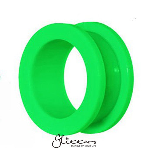 Acrylic Screw Fit Flesh Tunnel - Green-Body Piercing Jewellery, Plug, Tunnel-TL0003-1-Glitters