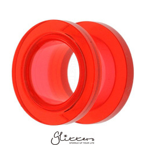 Acrylic Screw Fit Flesh Tunnel - Red-Body Piercing Jewellery, Plug, Tunnel-TL00033-Glitters