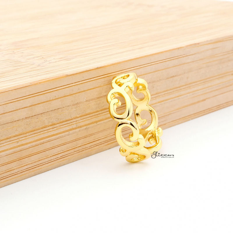 Spiral Pattern Toe Ring - Gold-Jewellery, Toe Ring, Women's Jewellery-TOR0001-G-3-Glitters