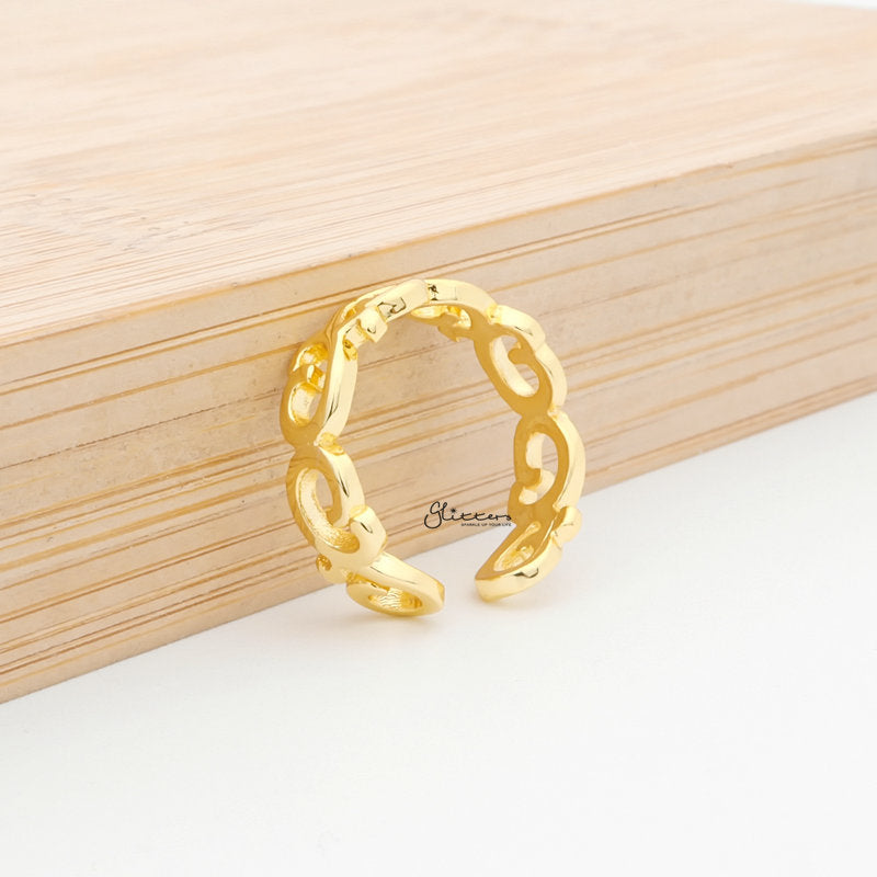 Spiral Pattern Toe Ring - Gold-Jewellery, Toe Ring, Women's Jewellery-TOR0001-G-4-Glitters