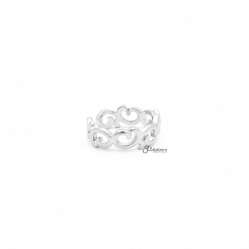 Spiral Pattern Toe Ring - Silver-Jewellery, Toe Ring, Women's Jewellery-TOR0001-S-2-Glitters