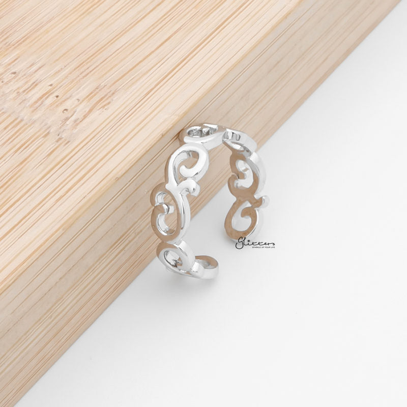 Spiral Pattern Toe Ring - Silver-Jewellery, Toe Ring, Women's Jewellery-TOR0001-S-3-Glitters