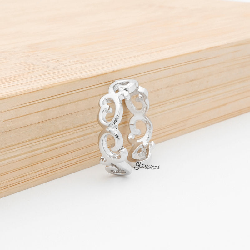 Spiral Pattern Toe Ring - Silver-Jewellery, Toe Ring, Women's Jewellery-TOR0001-S-4-Glitters