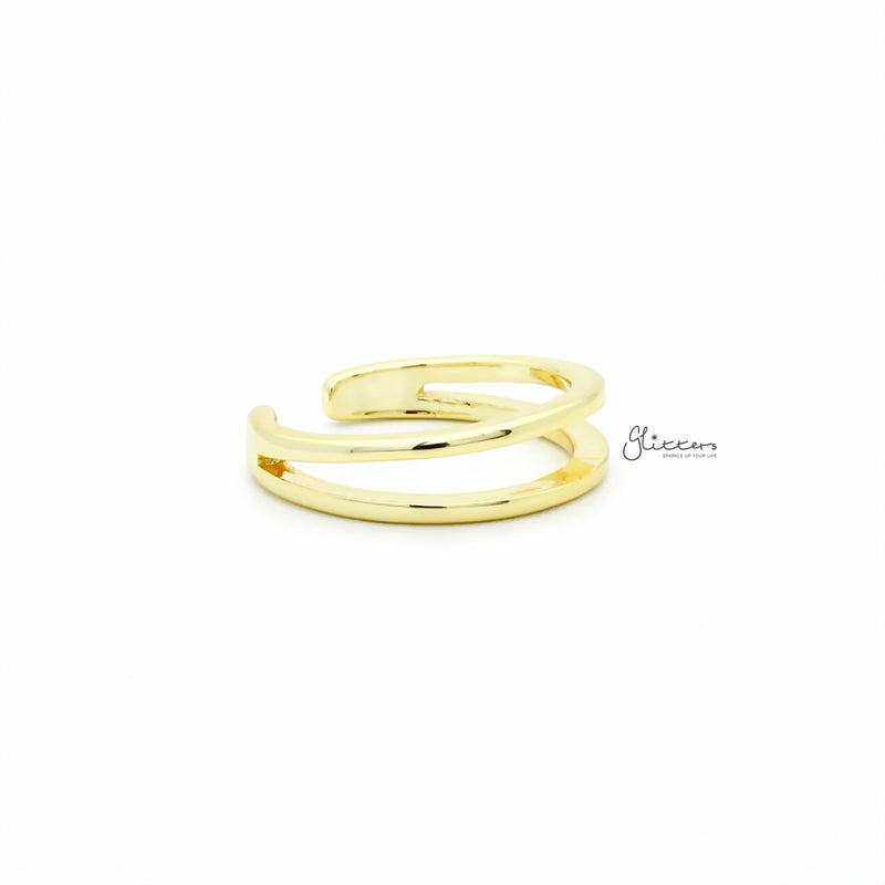 Two Lines Plain Band Toe Ring - Gold-Jewellery, Toe Ring, Women's Jewellery-TOR0006-G2_800-Glitters