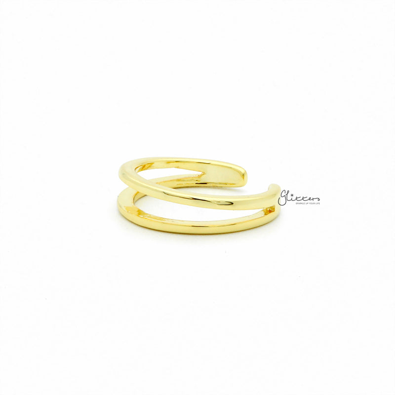 Two Lines Plain Band Toe Ring - Gold-Jewellery, Toe Ring, Women's Jewellery-TOR0006-G3_800-Glitters