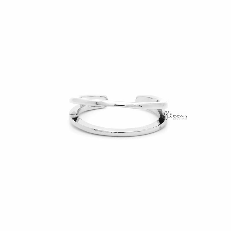 Two Lines Plain Band Toe Ring - Silver-Jewellery, Toe Ring, Women's Jewellery-TOR0006-S1_800-Glitters
