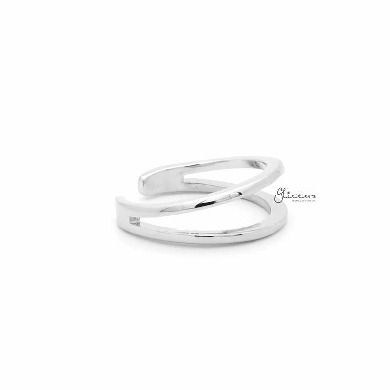 Two Lines Plain Band Toe Ring - Silver-Jewellery, Toe Ring, Women's Jewellery-TOR0006-S3_800-Glitters