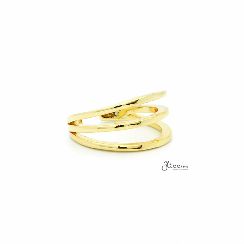 Three Lines Plain Band Toe Ring - Gold-Jewellery, Toe Ring, Women's Jewellery-TOR0007-G2_800-Glitters