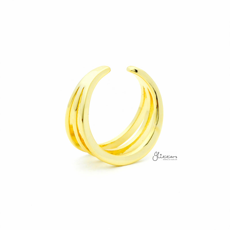 Three Lines Plain Band Toe Ring - Gold-Jewellery, Toe Ring, Women's Jewellery-TOR0007-G4_800-Glitters
