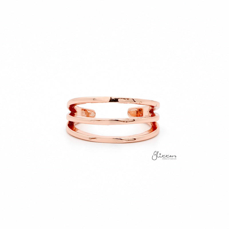 Three Lines Plain Band Toe Ring - Rose Gold-Jewellery, Toe Ring, Women's Jewellery-TOR0007-RG1_800-Glitters