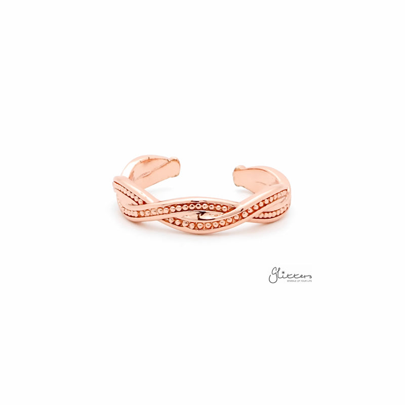 Twisted Rope Toe Ring - Rose Gold-Jewellery, Toe Ring, Women's Jewellery-TOR0008-RG1_800-Glitters