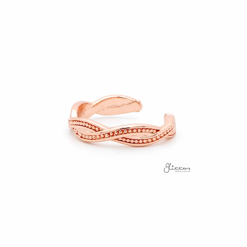 Twisted Rope Toe Ring - Rose Gold-Jewellery, Toe Ring, Women's Jewellery-TOR0008-RG2_800-Glitters