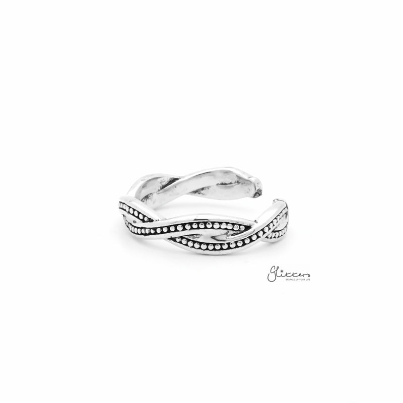 Twisted Rope Toe Ring - Anti Silver-Jewellery, Toe Ring, Women's Jewellery-TOR0008-S2_800-Glitters