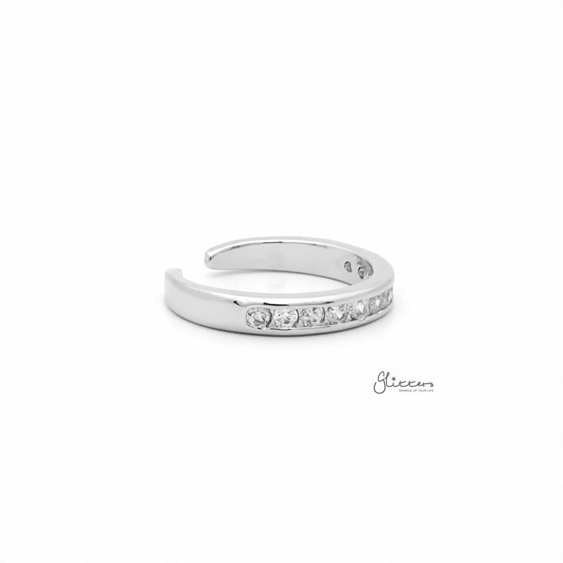 3mm CZ Paved Band Toe Ring - Silver-Cubic Zirconia, Jewellery, Toe Ring, Women's Jewellery-TOR0010-S3_800-Glitters
