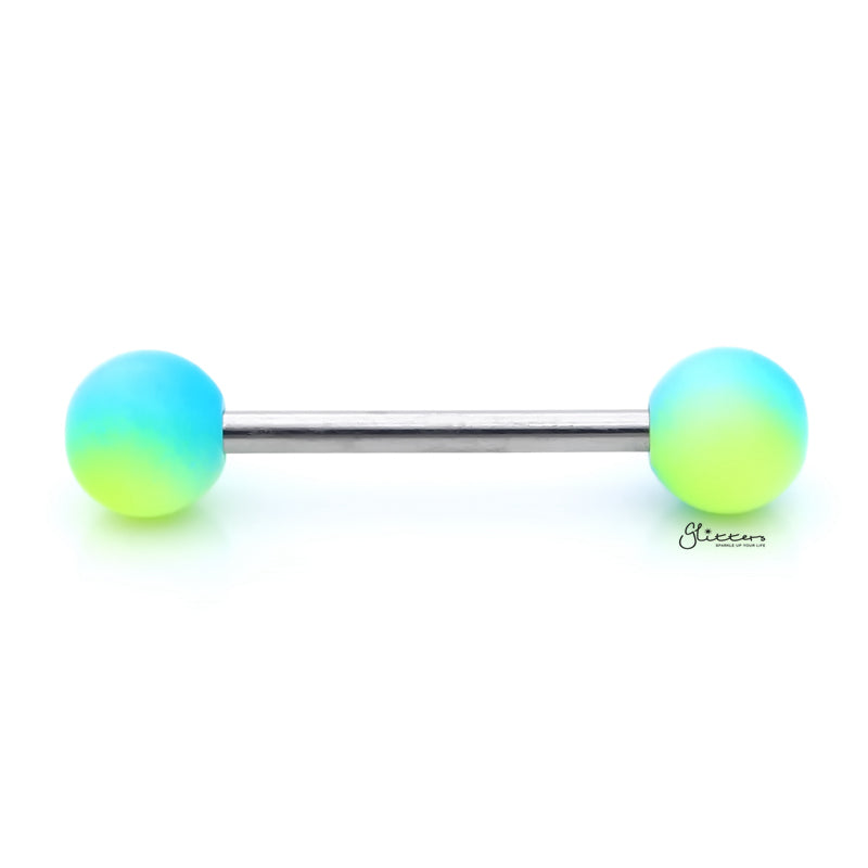 Blue and Yellow Colour Balls Tongue Barbell-Body Piercing Jewellery, Tongue Bar-TR0001-BY-01_800-Glitters