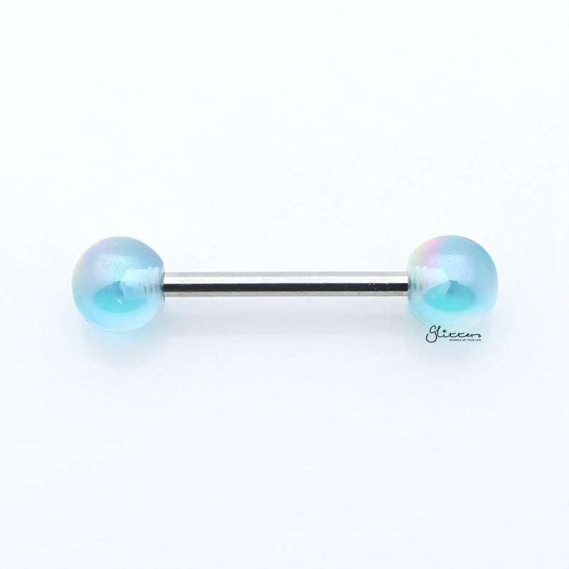 Metallic Aurora Borealis Coating Balls Tongue Barbell - Light Blue-Body Piercing Jewellery, Tongue Bar-TR0001-LBLUE_800-Glitters