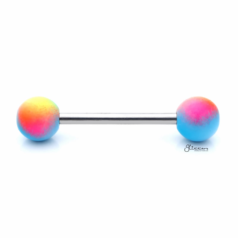 Multi Colour Balls Tongue Barbell - Yellow/Red/Blue-Body Piercing Jewellery, Tongue Bar-TR0001-RBY-01_800-Glitters