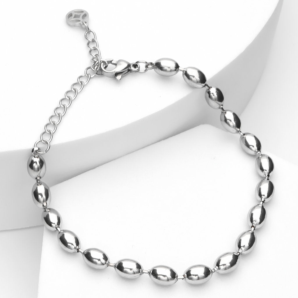Stainless Steel Beads Women's Bracelet - Silver-Bracelets, Jewellery, New, Stainless Steel, Stainless Steel Bracelet, Women's Bracelet, Women's Jewellery-WB0007-S3_1-Glitters