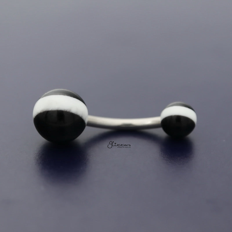 Acrylic Balls Belly Button Navel Ring - Black-Belly Ring, Body Piercing Jewellery-bj0333-k-Glitters