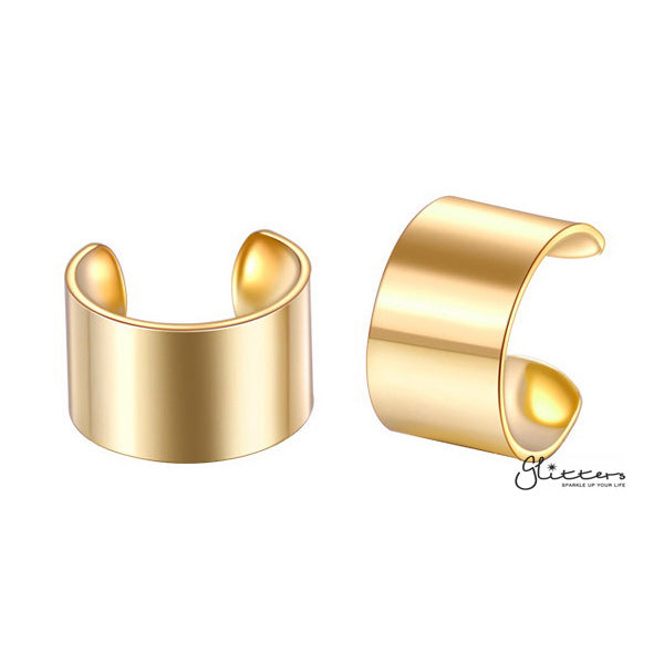 316L Surgical Steel Plain Clip Ear Cuffs - No Piercing | Minimalist Ear Cuffs-Body Piercing Jewellery, Ear Cuffs, earrings, Jewellery, Women's Earrings, Women's Jewellery-ec0074_G_600-Glitters