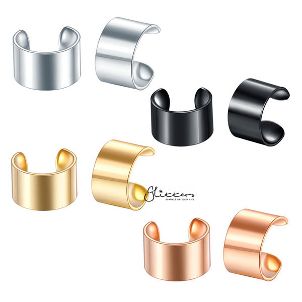 316L Surgical Steel Plain Clip Ear Cuffs - No Piercing | Minimalist Ear Cuffs-Body Piercing Jewellery, Ear Cuffs, earrings, Jewellery, Women's Earrings, Women's Jewellery-ec0074_all-Glitters
