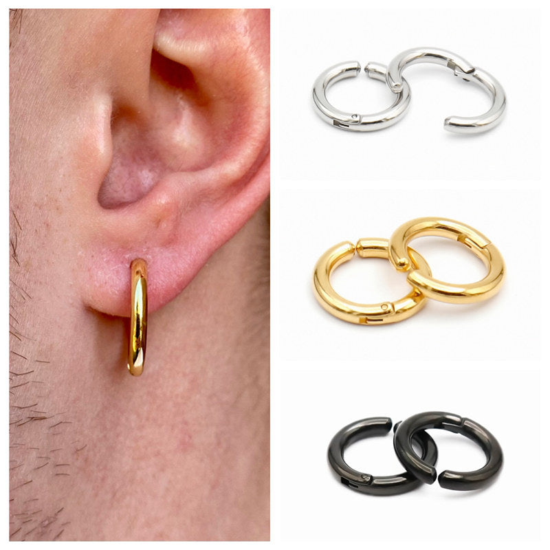 Non Pierced Earrings, No Piercing Earrings, Invisible Clip on Earrings,  Hoop Earrings, No Pierce Earrings, Minimal, Gold, Earring, Silver - Etsy