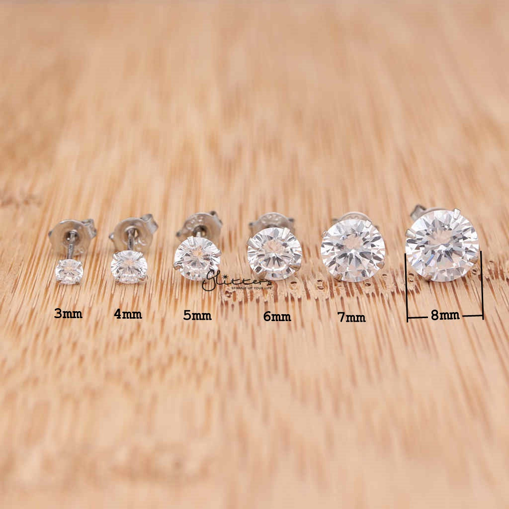 Cubic zirconia on sale studs silver