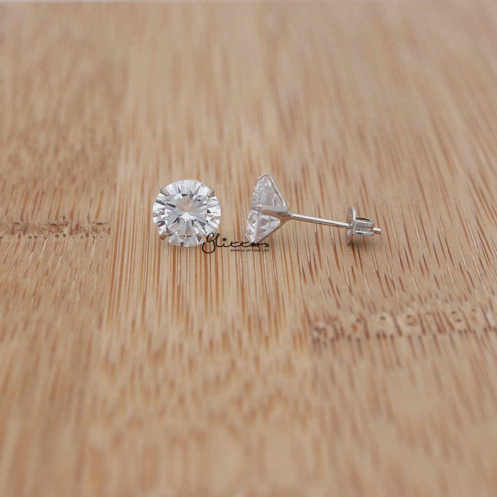 8mm cubic sale zirconia stud earrings