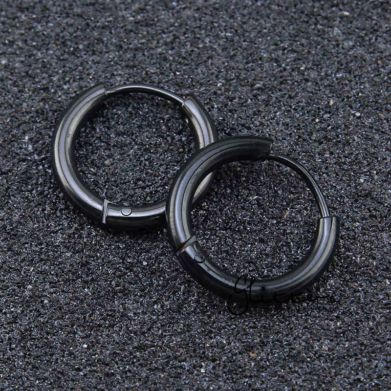 Black plastic deals hoop earrings