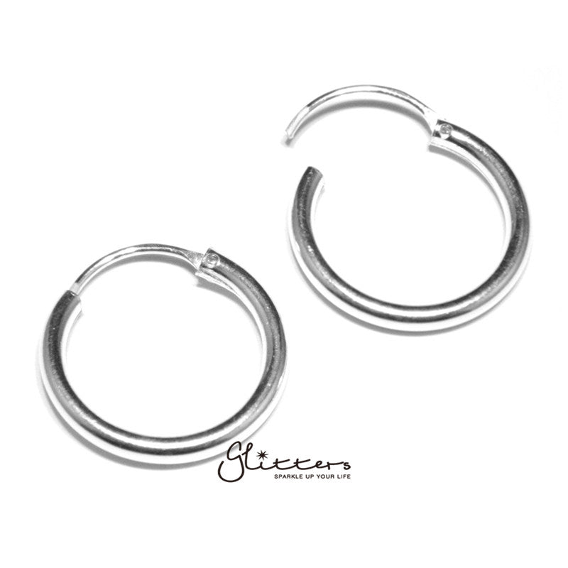 925 Sterling Silver Sleeper Hoop Earrings-10mm|12mm|14mm|16mm-Best Sellers, earrings, Hoop Earrings, Jewellery, Men's Earrings, Men's Jewellery, Women's Earrings, Women's Jewellery-er0148-1-0-Glitters