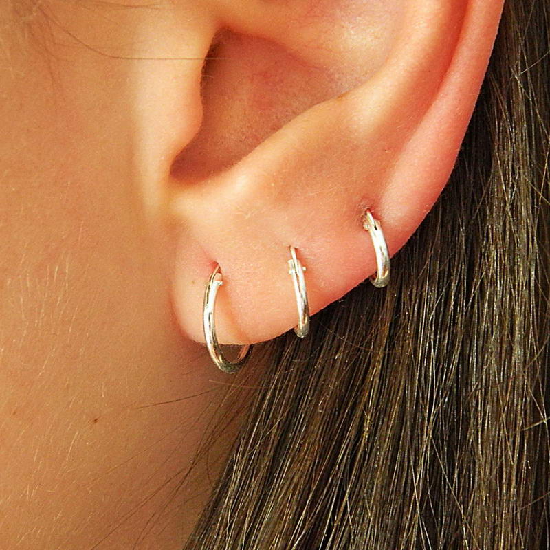 10mm silver sleeper deals earrings