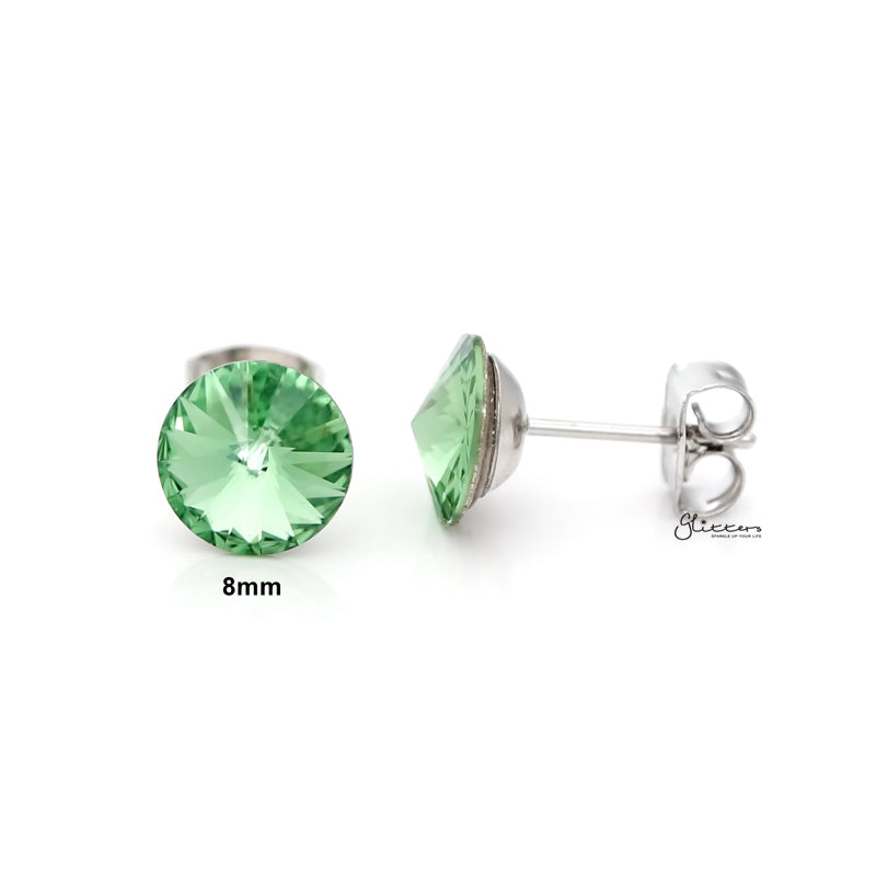 Green crystal stud on sale earrings