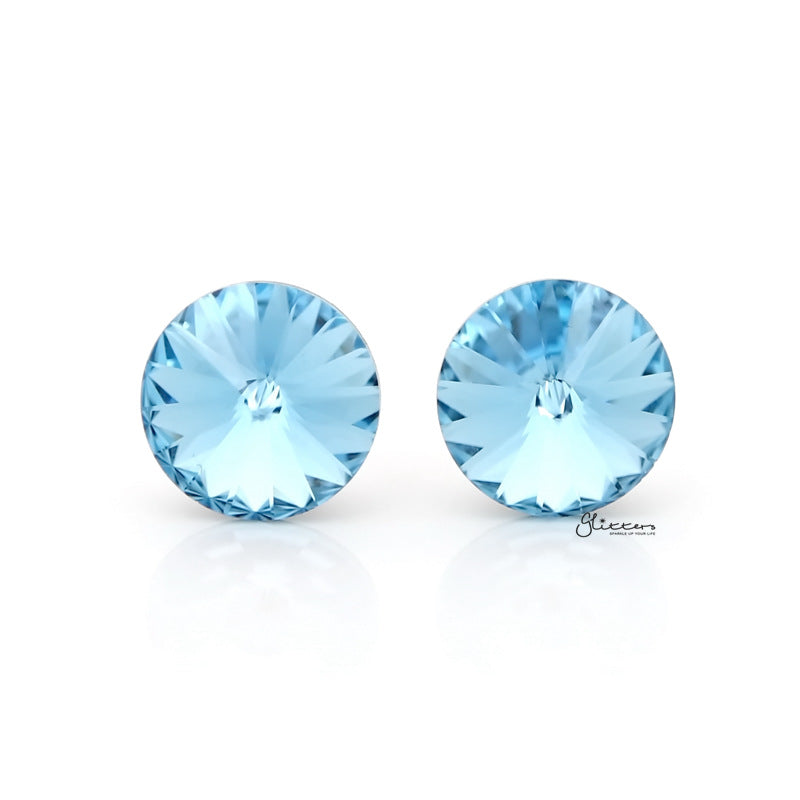 Round Crystal Stud Earrings - Aqua-Crystal, earrings, Jewellery, Stud Earrings, Women's Earrings, Women's Jewellery-er0591-q_800-Glitters