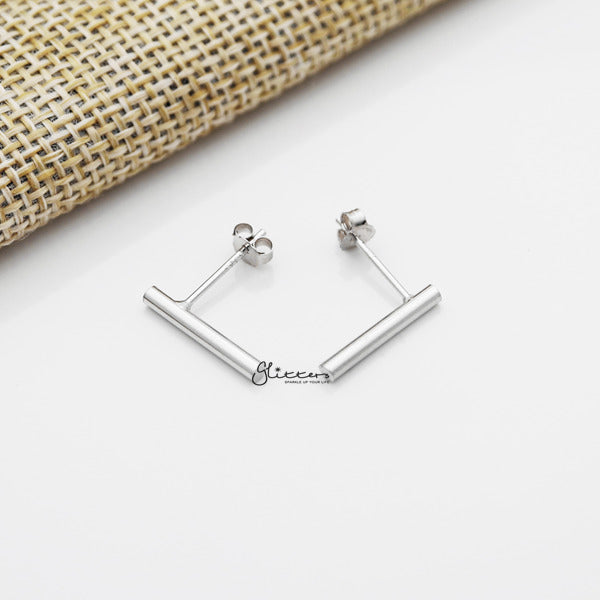 925 Sterling Silver Minimalist Round Bar Stud Earrings-earrings, Jewellery, Stud Earrings, Women's Earrings, Women's Jewellery-er1387-03_600-Glitters