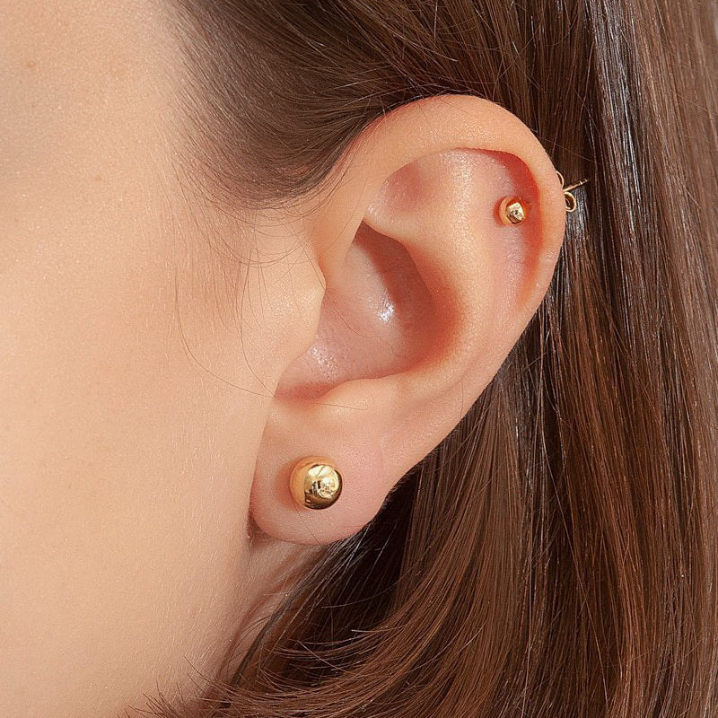 Anygolds 14K Real Solid Gold 4mm Trillion CZ Stud Earrings Upper Earlobe  Cartilage Helix Tragus Conch Ear Post Push-back Stud Piercing Earrings -  MJE51977-CZW White Gold - Walmart.com