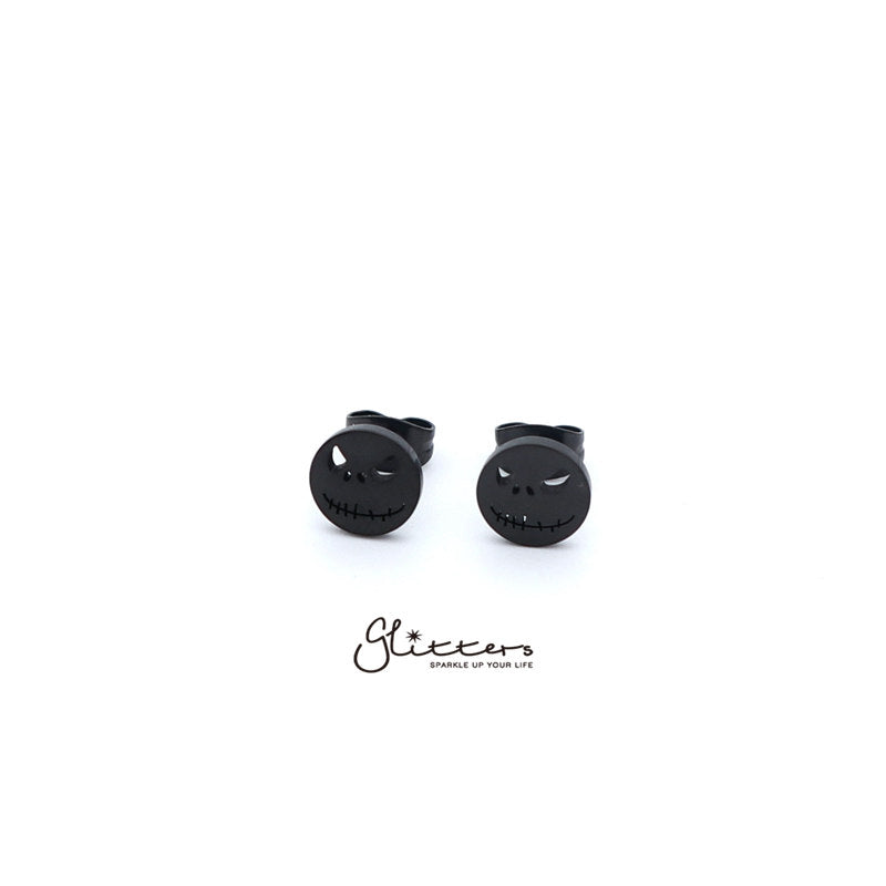 Stainless Steel Jack Skellington Face Stud Earrings-Silver | Gold | Black-earrings, Jewellery, Men's Earrings, Men's Jewellery, Stainless Steel, Stud Earrings, Women's Earrings, Women's Jewellery-er1432-0-Glitters