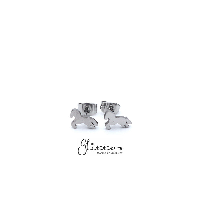 Stainless Steel Horse Stud Earrings-Silver | Gold | Black-earrings, Jewellery, Men's Earrings, Men's Jewellery, Stainless Steel, Stud Earrings, Women's Earrings-er1442-2-Glitters
